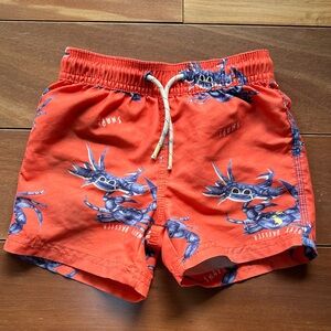 Joules Red Crab Swim Trunks 3T